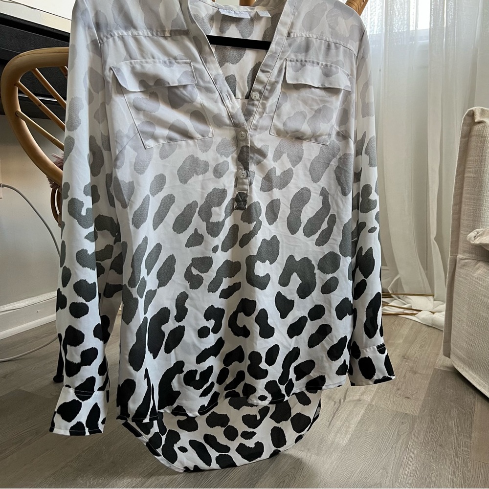 Tunic Oversized  Leopard Print Blouse